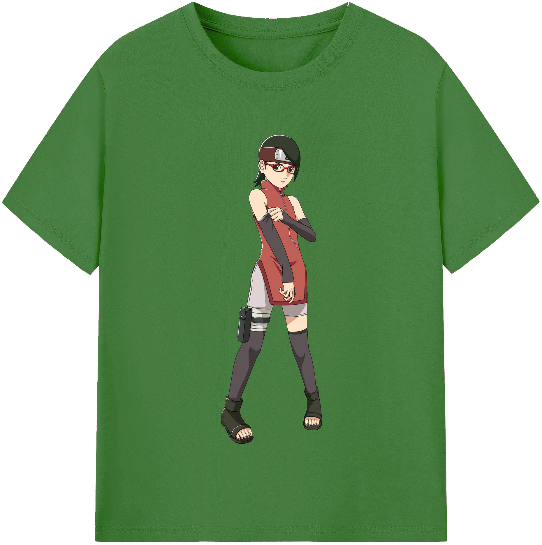 （画像用） NARUTO -ナルト- うちは サラダ Uchiha Sarada レディースカジュアルプリントTシャツ（綿100％）